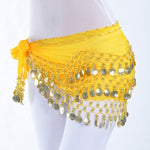 Accessori per sciarpe per danza del ventre da donna Gonna con cintura a 3 file Avvolgente con catena in vita per danza del ventre Abbigliamento da danza per adulti, One Size
