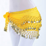 Accessori per sciarpe per danza del ventre da donna Gonna con cintura a 3 file Avvolgente con catena in vita per danza del ventre Abbigliamento da danza per adulti, One Size