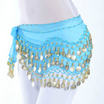 Accessori per sciarpe per danza del ventre da donna Gonna con cintura a 3 file Avvolgente con catena in vita per danza del ventre Abbigliamento da danza per adulti, One Size