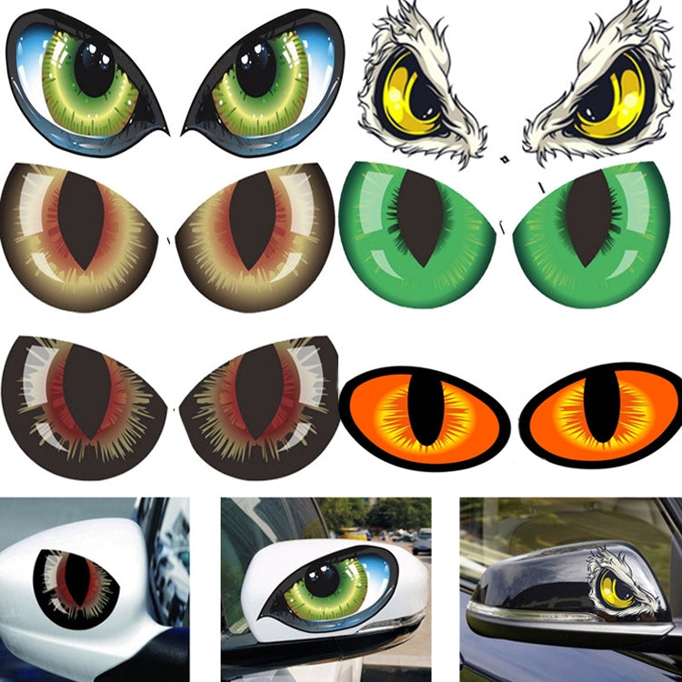 10 pezzi Adesivo per auto riflettente per auto Specchietto retrovisore Adesivo divertente per occhi Adesivo decorativo per corpo con blocco graffi 3D