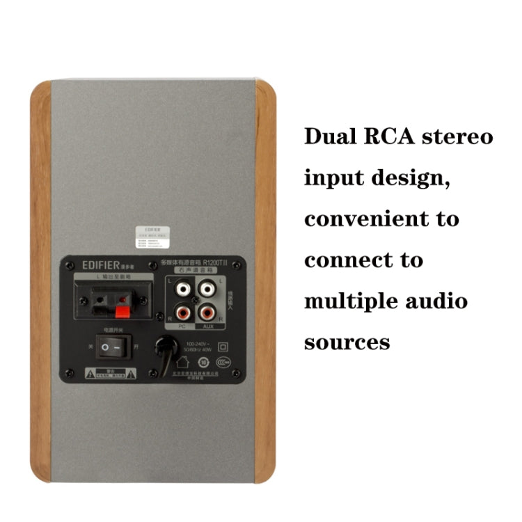 Edifier R1200TII Subwoofer per notebook audio in legno per computer, spina americana, R1200TII Wood Grain