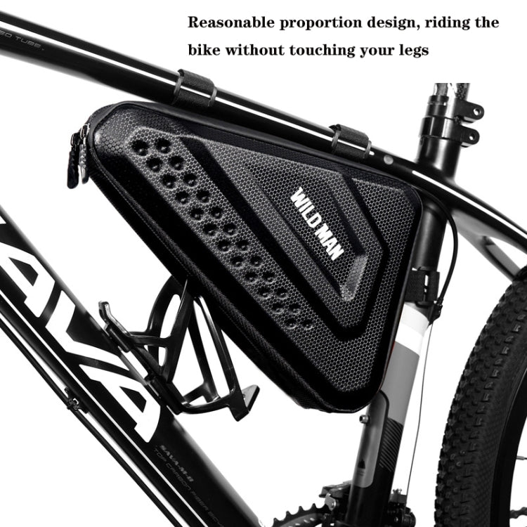WILD MAN ES19 Bicicletta EVA Borsa a triangolo con guscio rigido Borsa a trave anteriore per mountain bike, ES19 (Black)