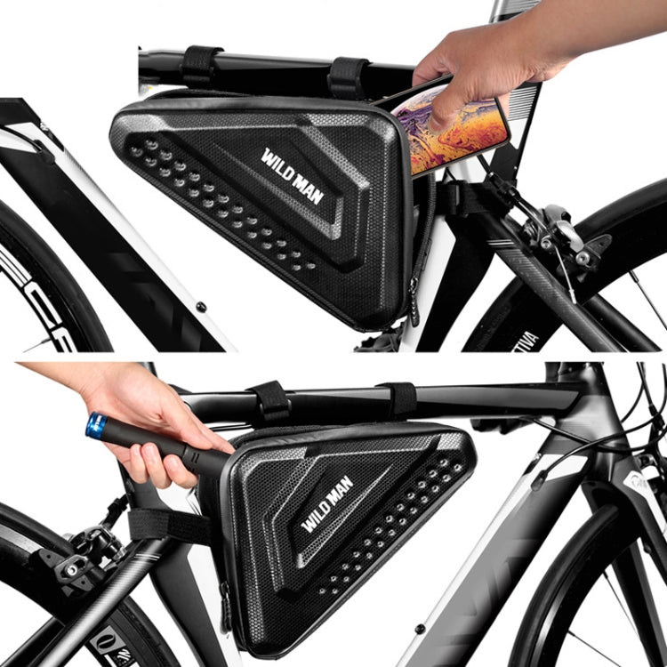 WILD MAN ES19 Bicicletta EVA Borsa a triangolo con guscio rigido Borsa a trave anteriore per mountain bike, ES19 (Black)