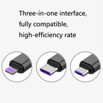 Cavo ricarica rapida 3 in 1 USB per smartphone