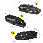 Rhinowalk RK19511 Borsa da sella per bicicletta completamente impermeabile Borsa da bici da strada di grande capacità, RK19511 Black 10L, RK19512 Black 5L, RK19513 Black 13L
