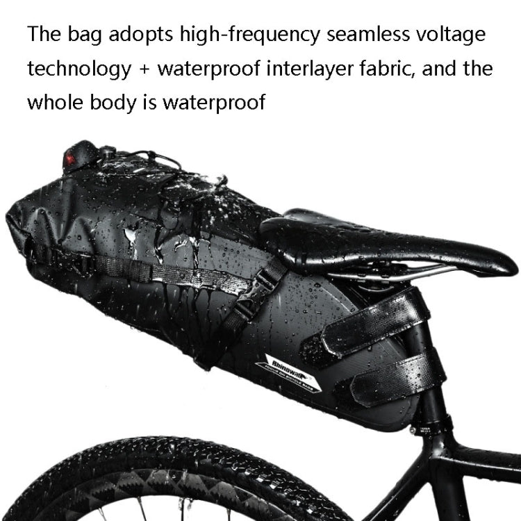 Rhinowalk RK19511 Borsa da sella per bicicletta completamente impermeabile Borsa da bici da strada di grande capacità, RK19511 Black 10L, RK19512 Black 5L, RK19513 Black 13L