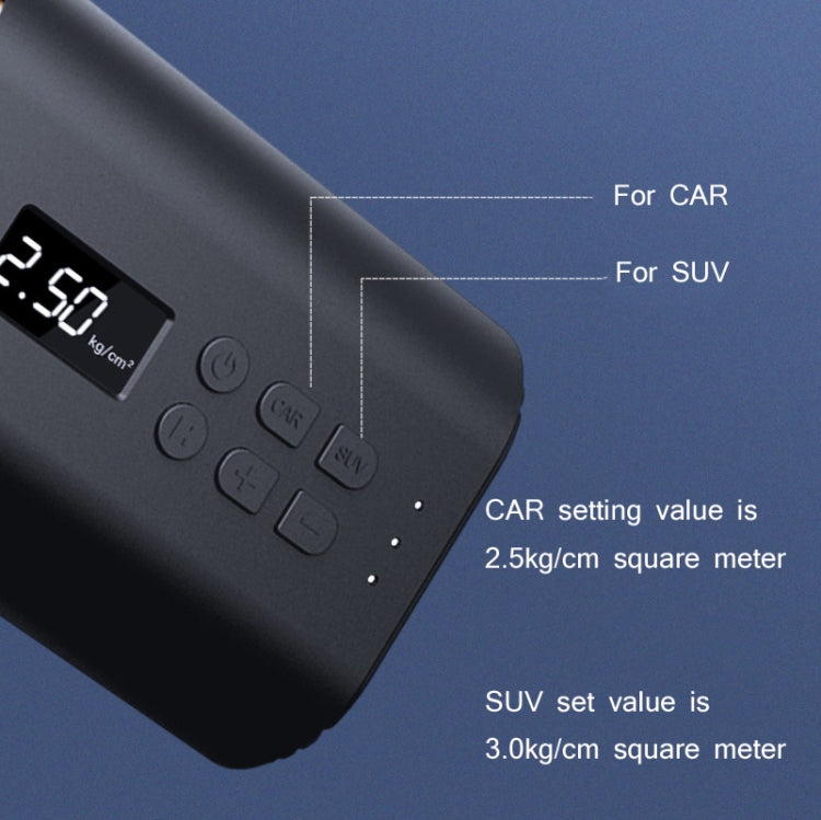 YANTU A31 Car Smart Digital Display Air Pump Pompa per pneumatici portatile elettrica, specifica:, A31 Wired Version Black, A31 Wireless Version Black