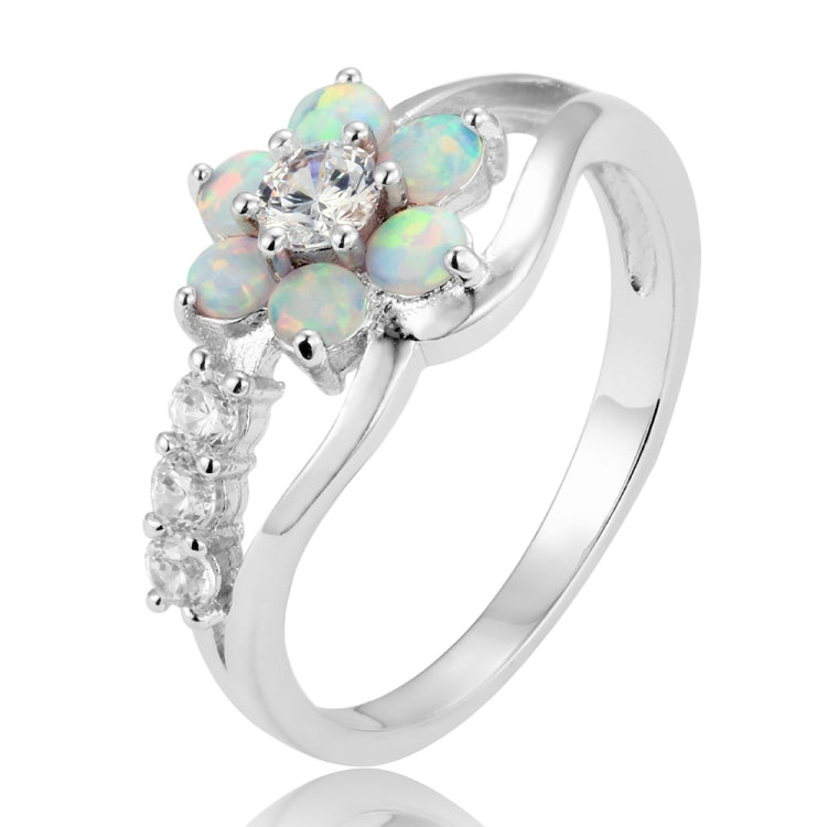 Gioielli in argento 925 con anello fiore opale da donna, 6, 7, 8, 9, 10