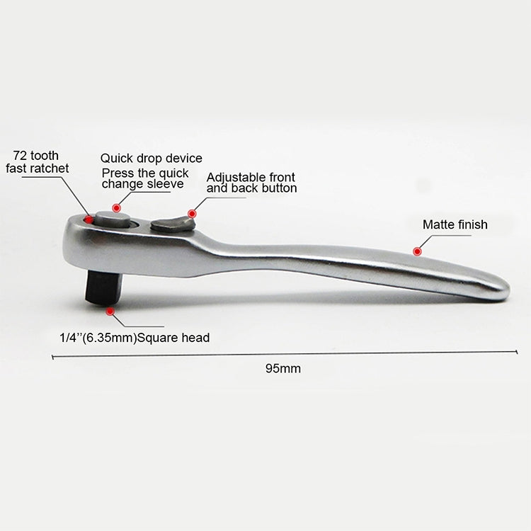 Chiave a testa singola esagonale 1/4" 95mm