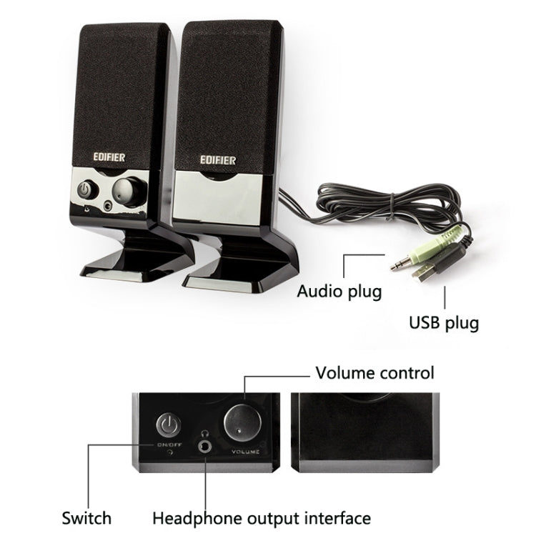 Mini altoparlante per laptop USB Edifier R10U, R10U Black
