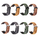 Cinturino per orologio intelligente a sgancio rapido Cinturino retrò in pelle di cavallo pazzo per Samsung Huawei, dimensioni:, 20mm  (Dark Brown Black Buckle), 20mm (Deep Brown Silver Buckle), 20mm (Light Brown Black Buckle)                           ...
