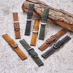 Cinturino per orologio intelligente a sgancio rapido Cinturino retrò in pelle di cavallo pazzo per Samsung Huawei, dimensioni:, 20mm  (Dark Brown Black Buckle), 20mm (Deep Brown Silver Buckle), 20mm (Light Brown Black Buckle)                           ...