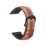 Cinturino per orologio intelligente a sgancio rapido Cinturino retrò in pelle di cavallo pazzo per Samsung Huawei, dimensioni:, 20mm  (Dark Brown Black Buckle), 20mm (Deep Brown Silver Buckle), 20mm (Light Brown Black Buckle)                           ...