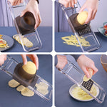 Grattugia per fette di patate multifunzione Slicker Gadget da cucina, Three Knives Gray, Six Knives Gray