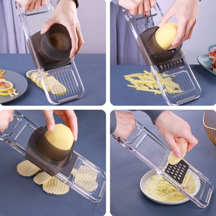 Grattugia per fette di patate multifunzione Slicker Gadget da cucina, Three Knives Gray, Six Knives Gray