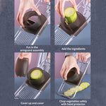 Grattugia per fette di patate multifunzione Slicker Gadget da cucina, Three Knives Gray, Six Knives Gray