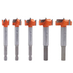 5 Pz/set Lavorazione Del Legno Foro Apri Cerniera Pietra Bordo Crema Legno Take-Hole Porta Finestra Con Collare Lavorazione Del Legno Punta Trapano Piatto, 5 PCS / Set Woodworking Hole Opener
