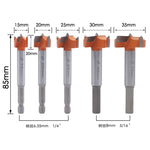 5 Pz/set Lavorazione Del Legno Foro Apri Cerniera Pietra Bordo Crema Legno Take-Hole Porta Finestra Con Collare Lavorazione Del Legno Punta Trapano Piatto, 5 PCS / Set Woodworking Hole Opener