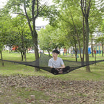 Amaca per più persone all'aperto Grande tenda per albero del cielo Amaca da campeggio aerea Amaca triangolare,, 2.9m Black