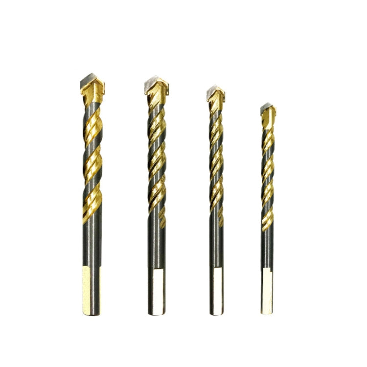 Trapano per mattoni in vetro King Drill placcato in titanio Trapano a triangolo a spirale perforato, 6mm, 8mm, 10mm, 12mm, 6mm+8mm+10mm+12mm, 6mm+6mm+8mm+10mm+12mm