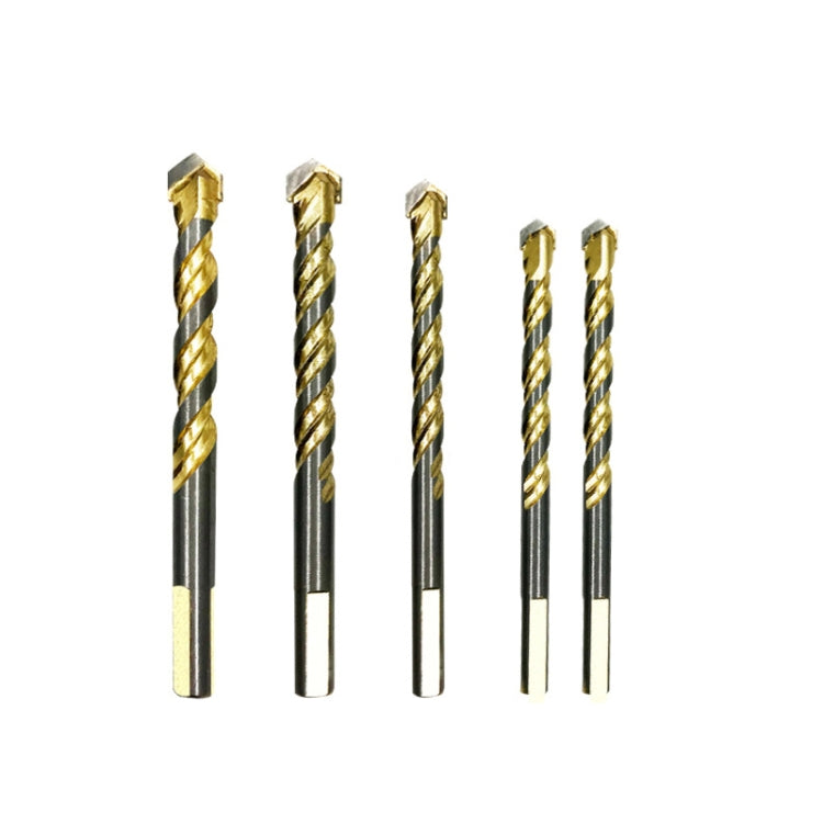 Trapano per mattoni in vetro King Drill placcato in titanio Trapano a triangolo a spirale perforato, 6mm, 8mm, 10mm, 12mm, 6mm+8mm+10mm+12mm, 6mm+6mm+8mm+10mm+12mm
