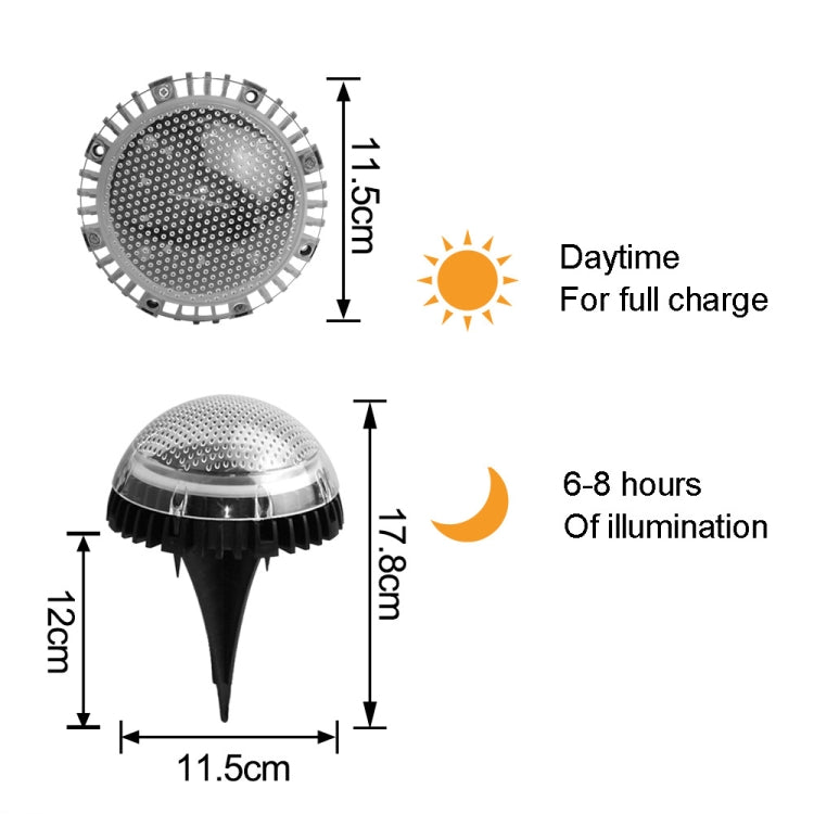 Luce solare sotterranea 8 LED impermeabile IP67