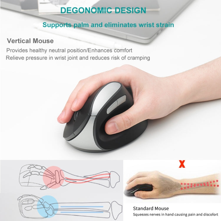 Mouse verticale silenzioso wireless ergonomico Rapoo MV20