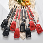2 pezzi spatola per alimenti in silicone in acciaio inossidabile clip per alimenti barbecue bistecca strumento di cottura per barbecue, 9 Inch (Random Color Delivery), 12 Inch (Random Color Delivery), 9 Inch With Bracket(Random Color Delivery)         ...