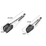 2 pezzi spatola per alimenti in silicone in acciaio inossidabile clip per alimenti barbecue bistecca strumento di cottura per barbecue, 9 Inch (Random Color Delivery), 12 Inch (Random Color Delivery), 9 Inch With Bracket(Random Color Delivery)         ...