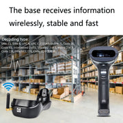 Lettore di codici a barre wireless H3 NETUM Lettore di codici a barre per supermercati a luci rosse con caricatore, specifica:, One-dimensional, Two-dimensional