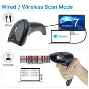 Scanner Bluetooth wireless per codici QR ad alta precisione con codice a barre NETUM, Wired, Wireless, Bluetooth + 2.4G + Wired