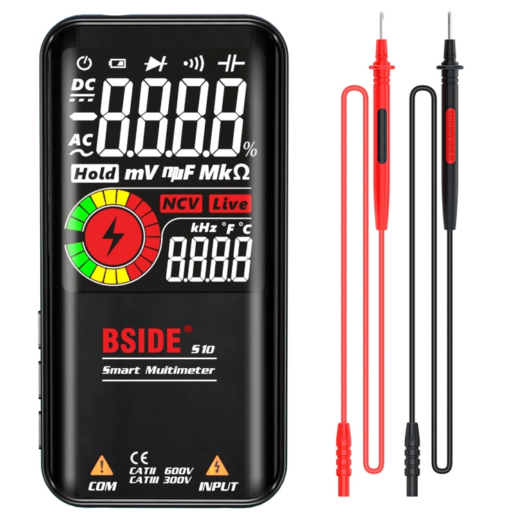 Multimetro digitale BSIDE 9999 conta display a colori LCD misuratore di diodi di capacità di tensione CC CA, S10 Dry Battery Version (Black), S10 Dry Battery Version (Red), S11 Recharge Version (Black), S11 Recharge Version (Red)