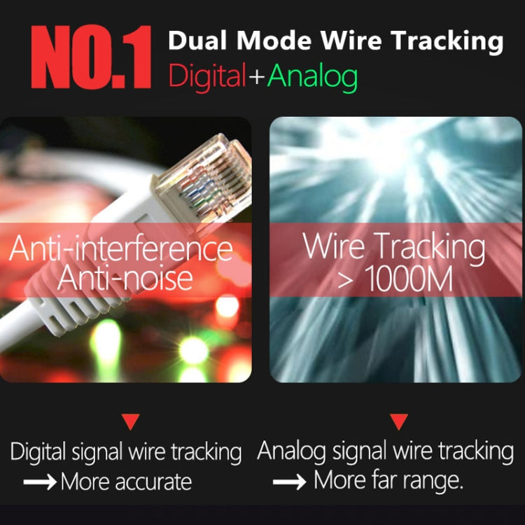 BSIDE FWT82 Localizzatore di cavi di rete con ricerca di linea intelligente anti-interferenza a doppia modalità analogica e digitale