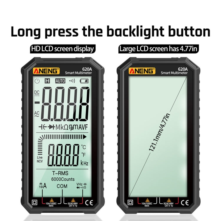Multimetro digitale ANENG 620A con schermo LCD