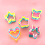 Cerchio arcobaleno poligonale trasparente con glitter 10 pezzi
