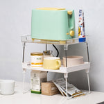 Scaffale portaoggetti pieghevole per armadio da cucina, White, Transparent