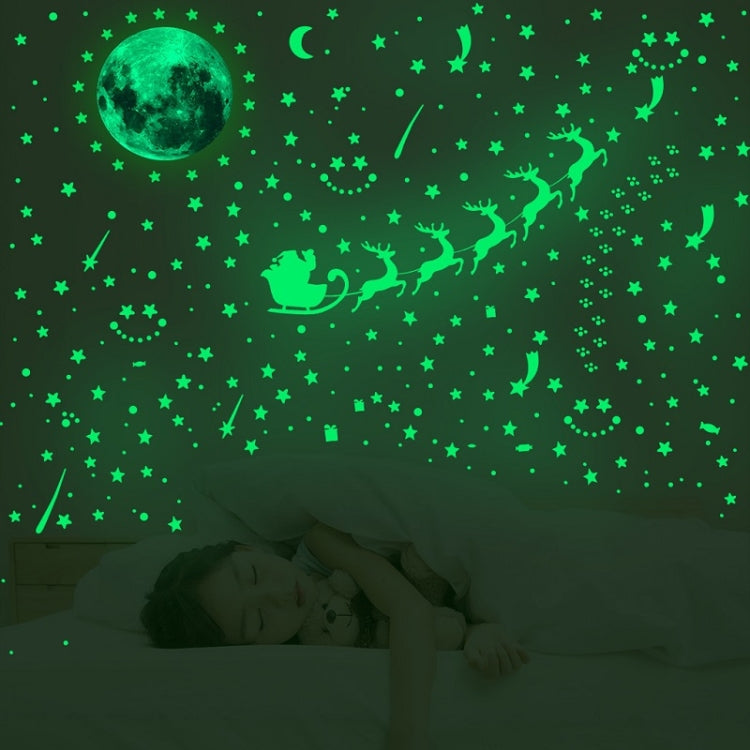 2 confezioni AFG3367 Moon + 407 PCS Dot + 103 PCS Star + Due adesivi luminosi in pellicola PE di Natale, Moon+Dot+Star+Christmas(Green), Moon+Dot+Star+Christmas(Blue)