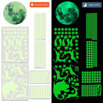 2 confezioni AFG3367 Moon + 407 PCS Dot + 103 PCS Star + Due adesivi luminosi in pellicola PE di Natale, Moon+Dot+Star+Christmas(Green), Moon+Dot+Star+Christmas(Blue)