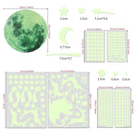 2 confezioni AFG3367 Moon + 407 PCS Dot + 103 PCS Star + Due adesivi luminosi in pellicola PE di Natale, Moon+Dot+Star+Christmas(Green), Moon+Dot+Star+Christmas(Blue)