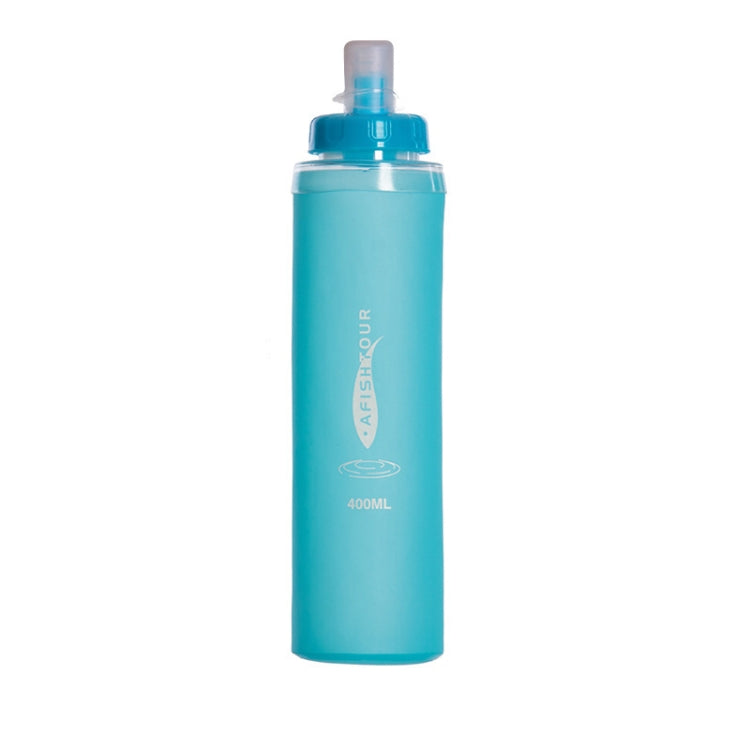 AFISHTOUR Borsa per acqua morbida per sport all'aria aperta in TPU Borsa per acqua pieghevole per maratona, capacità:, 400ml (Blue), 400ml (Transparent), 300ml (Blue), 300ml (Transparent)