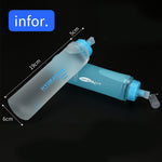 AFISHTOUR Borsa per acqua morbida per sport all'aria aperta in TPU Borsa per acqua pieghevole per maratona, capacità:, 400ml (Blue), 400ml (Transparent), 300ml (Blue), 300ml (Transparent)