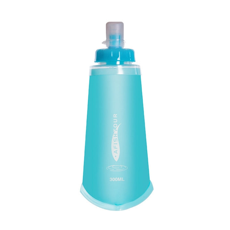 AFISHTOUR Borsa per acqua morbida per sport all'aria aperta in TPU Borsa per acqua pieghevole per maratona, capacità:, 400ml (Blue), 400ml (Transparent), 300ml (Blue), 300ml (Transparent)