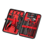 25 pezzi / set tagliaunghie per la casa pedicure e strumenti per la cura delle unghie, Black Red