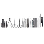 25 pezzi / set tagliaunghie per la casa pedicure e strumenti per la cura delle unghie, Black Red