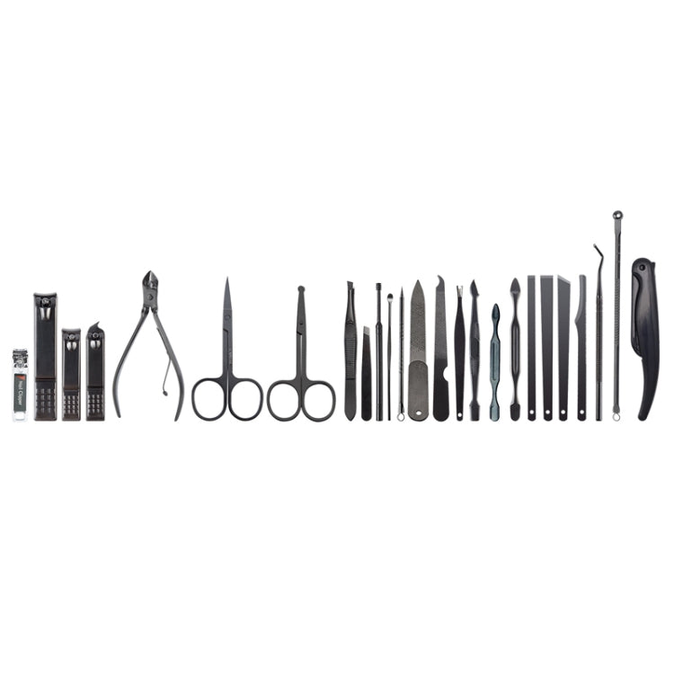 25 pezzi / set tagliaunghie per la casa pedicure e strumenti per la cura delle unghie, Black Red