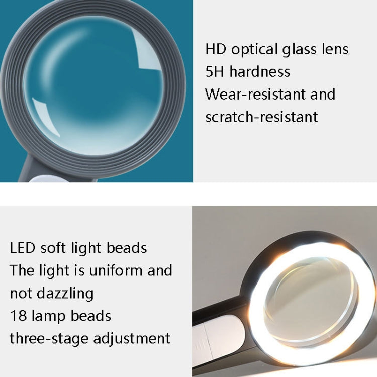Lente d'ingrandimento 30x con 18 LED luce fredda e calda