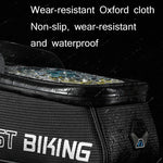 WEST BIKING West 6,9 pollici Rider Bike Riflettente per telefono cellulare Touch Screen Borsa anteriore Borsa per tubo superiore con fascio anteriore per mountain bike, YP0707267
