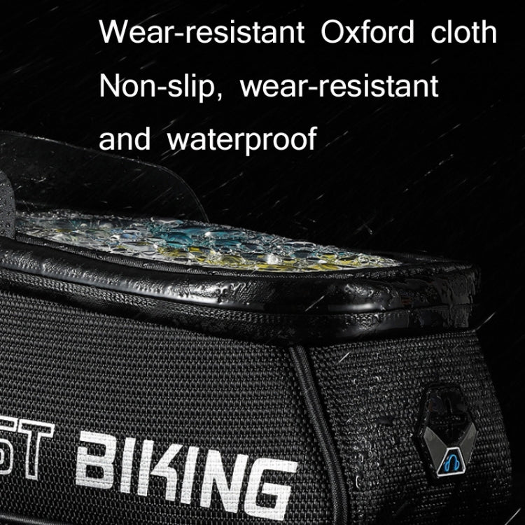 WEST BIKING West 6,9 pollici Rider Bike Riflettente per telefono cellulare Touch Screen Borsa anteriore Borsa per tubo superiore con fascio anteriore per mountain bike, YP0707267