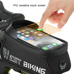 WEST BIKING West 6,9 pollici Rider Bike Riflettente per telefono cellulare Touch Screen Borsa anteriore Borsa per tubo superiore con fascio anteriore per mountain bike, YP0707267