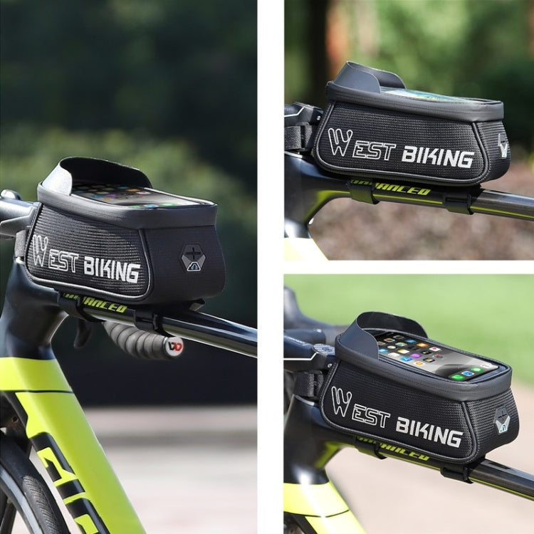 WEST BIKING West 6,9 pollici Rider Bike Riflettente per telefono cellulare Touch Screen Borsa anteriore Borsa per tubo superiore con fascio anteriore per mountain bike, YP0707267